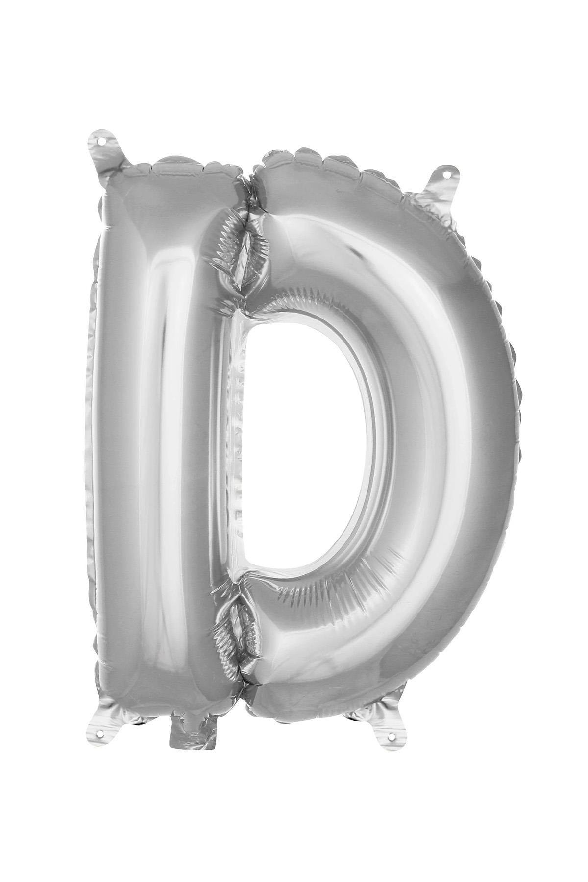 D Harf Gümüş Folyo Balon16 İnç 36 cm
