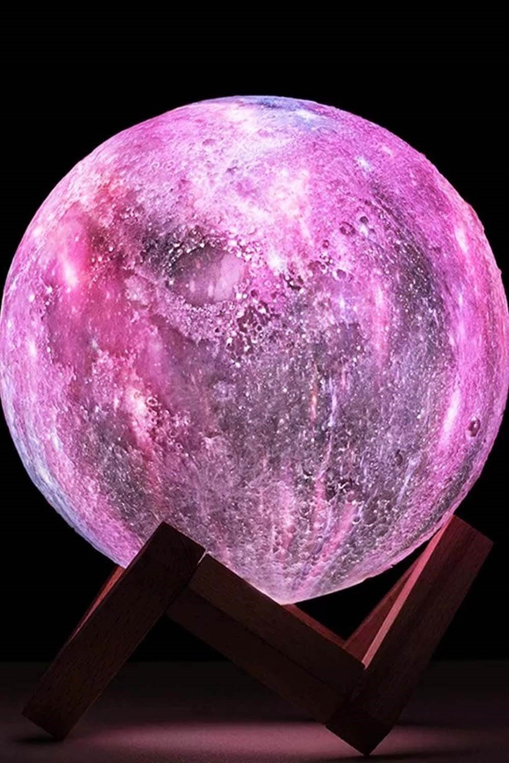 Galaxy Moonlight Gece Lambası - Renk Değiştiren Büyük Boy ve Ayaklı