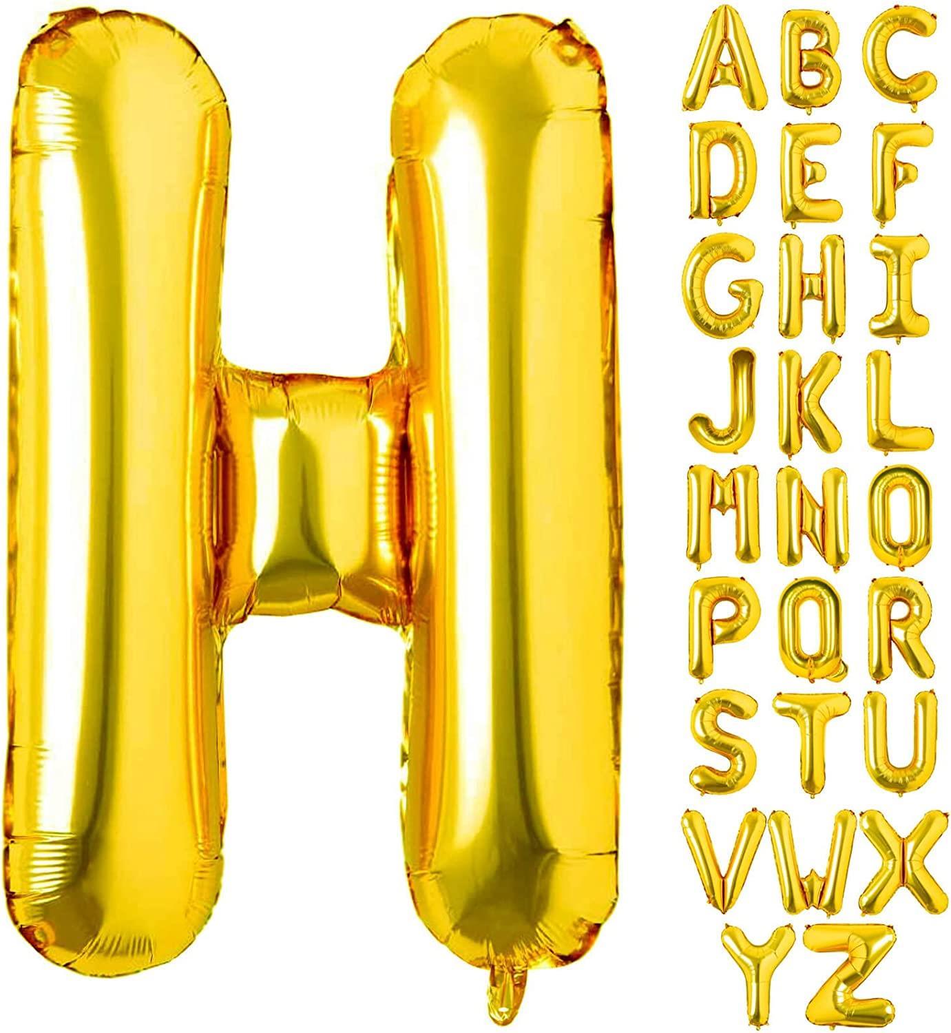 H Harf Gold Folyo Balon16 İnç 36 cm