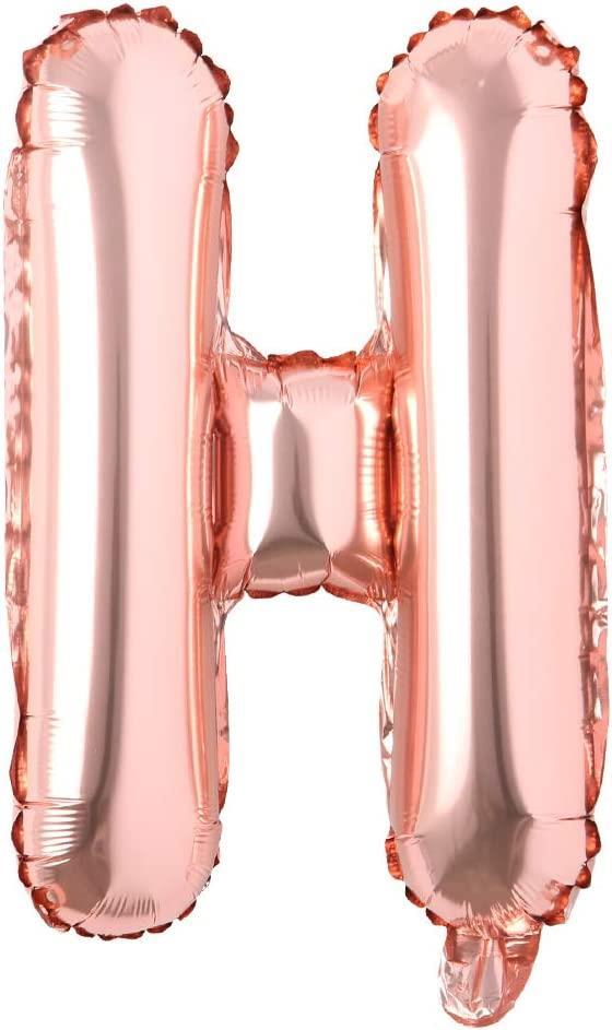 H Harf Rose Gold Folyo Balon16 İnç 36 cm