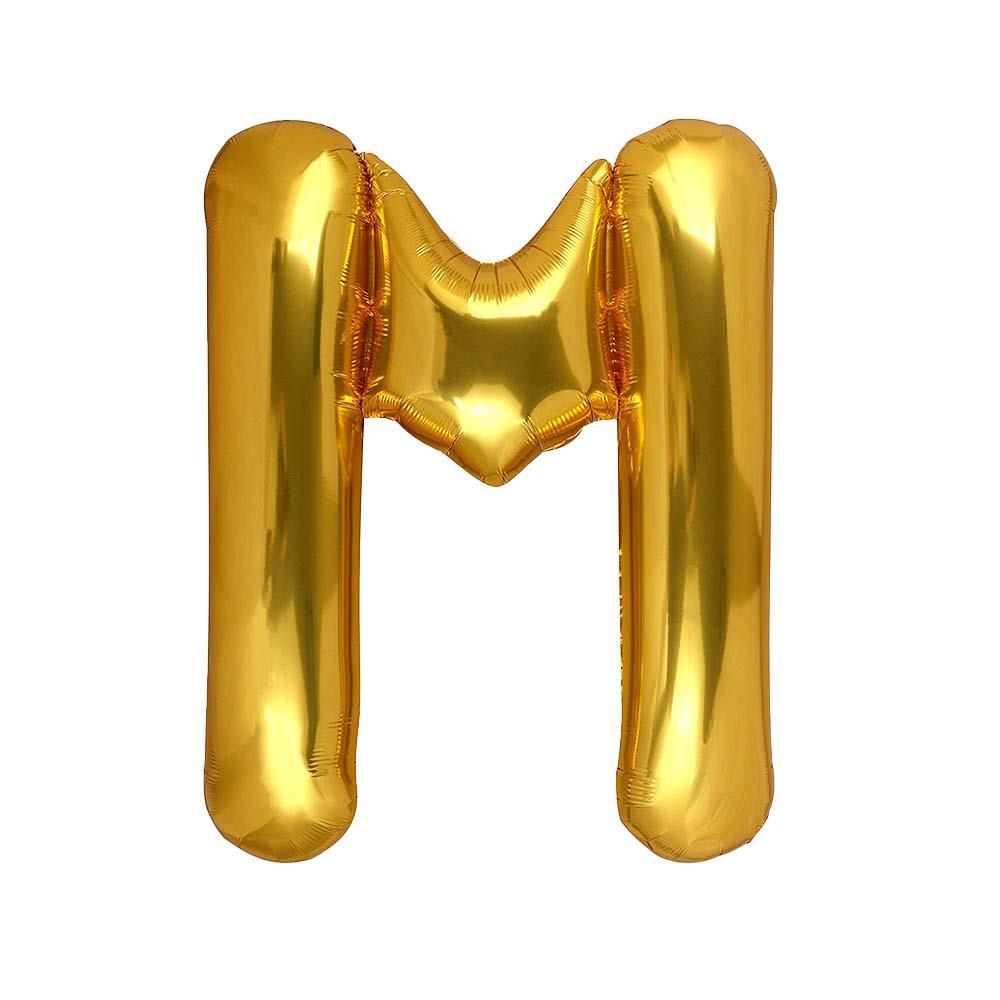 M Harf Gold Folyo Balon 32-34 Inc 82 cm