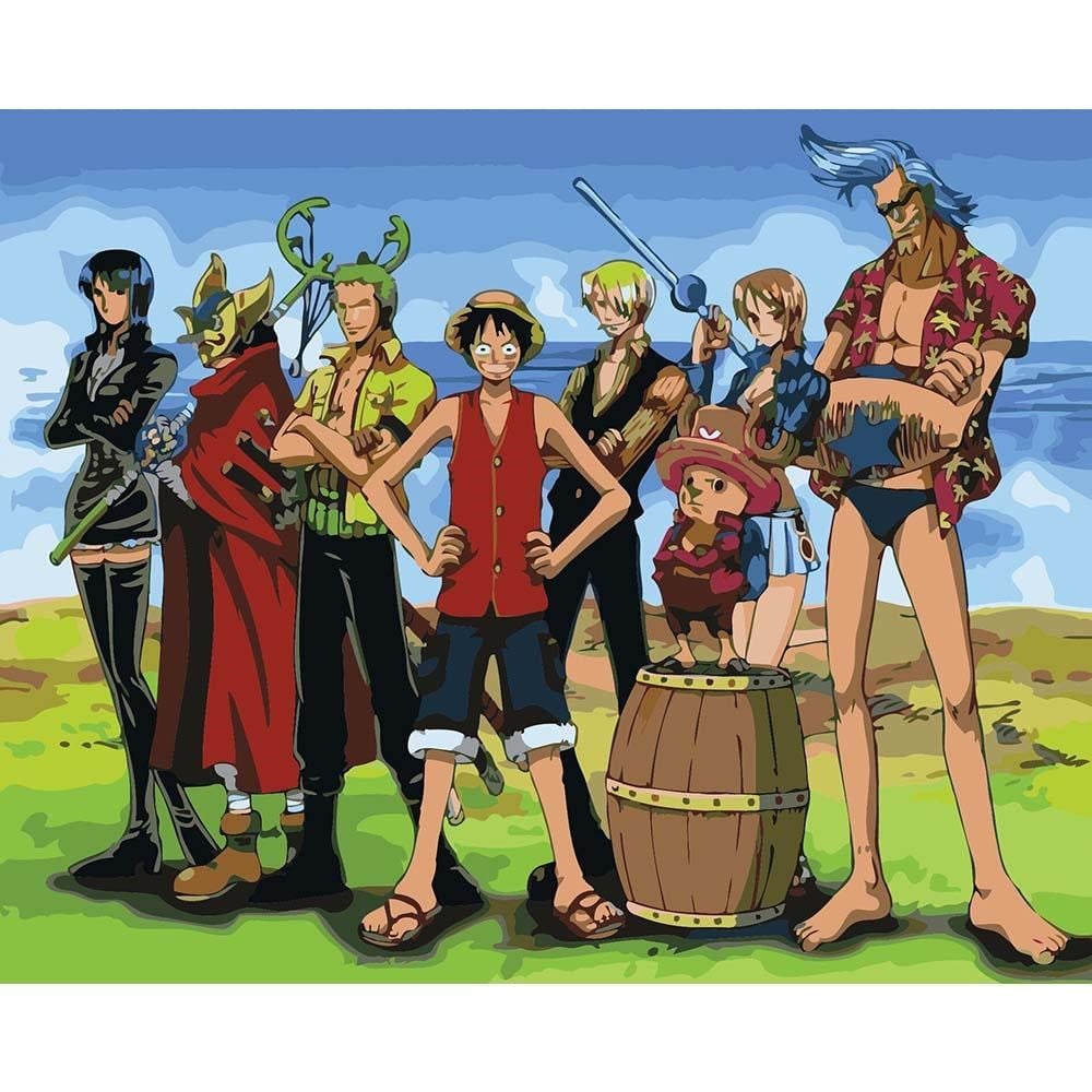 One Piece Tuvale Gerili Sayılarla Boyama Hobi Seti 40x50 cm
