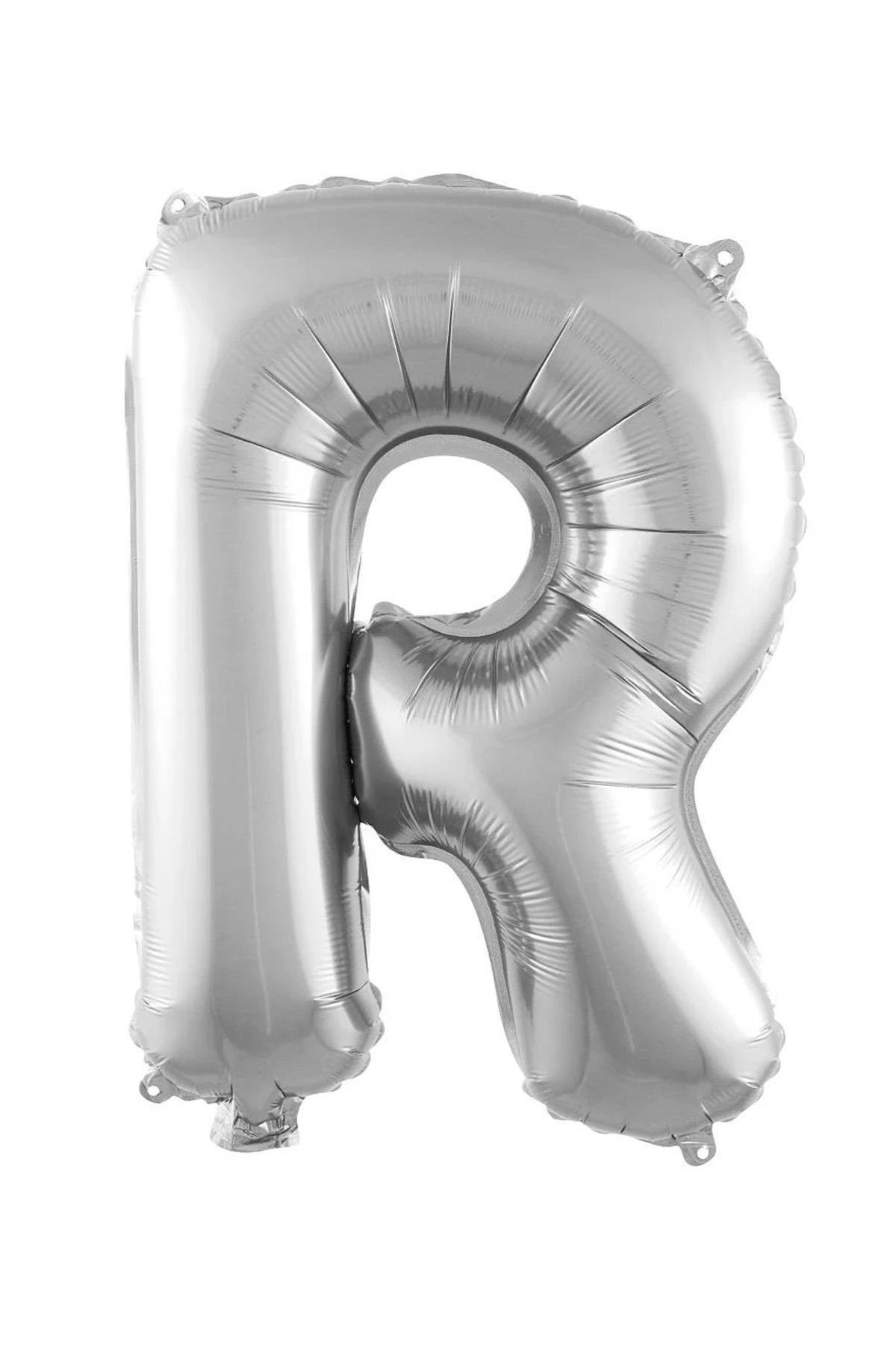 R Harf Gümüş Folyo Balon16 İnç 36 cm