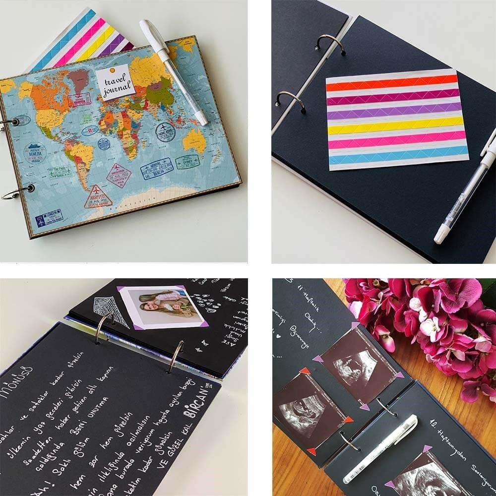 Travel Journal Tasarımlı Fotoğraf Albümü Anı Defteri, Kendin Yap DIY