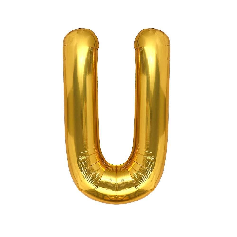 U Harf Gold Folyo Balon 32-34 Inc 82 cm