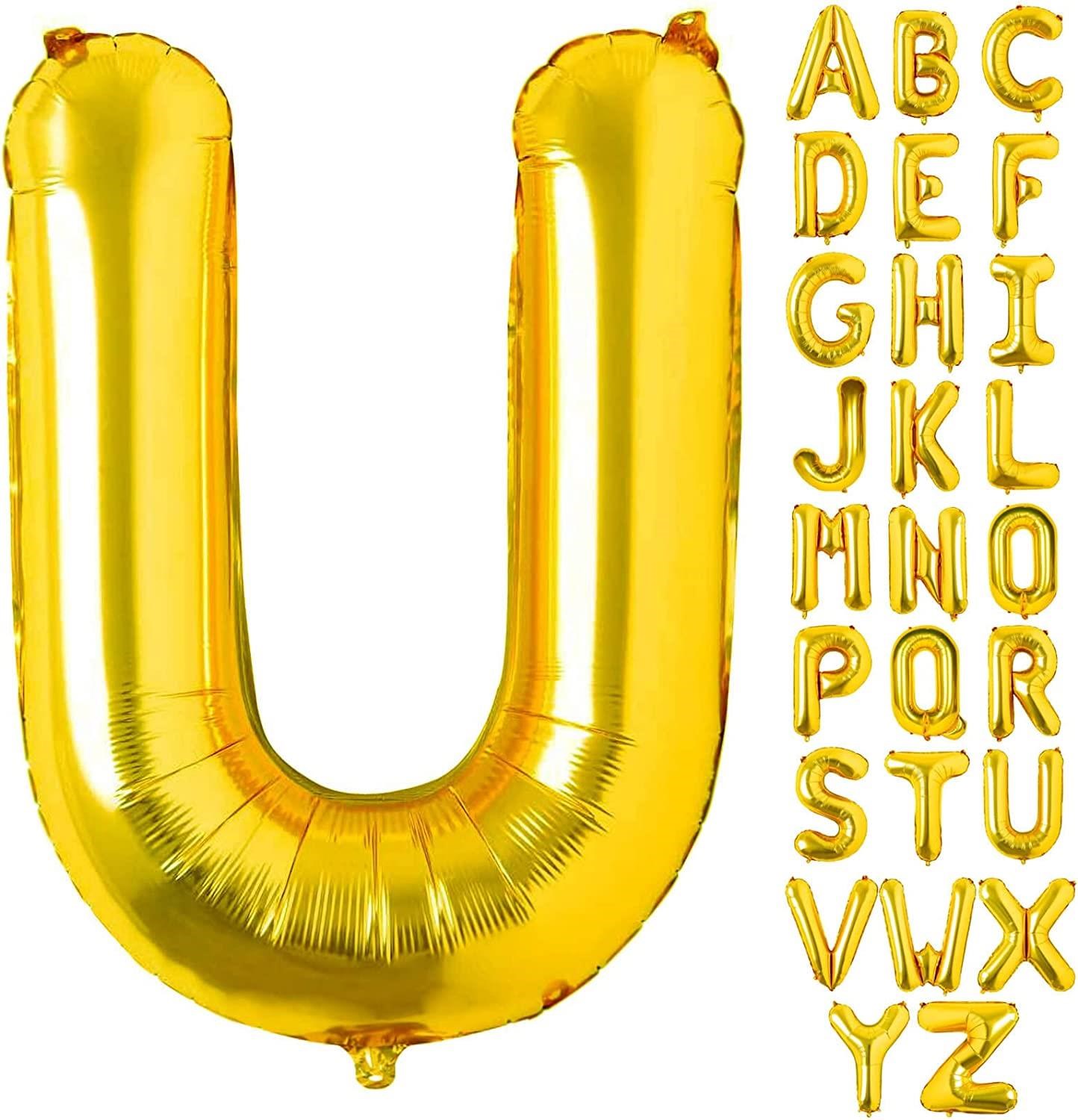 U Harf Gold Folyo Balon16 İnç 36 cm