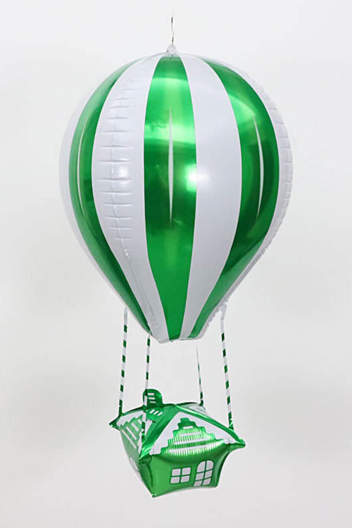 Yeşil Beyaz 22 İnç Uçan Balon Temalı Folyo Balon 88-28 Cm