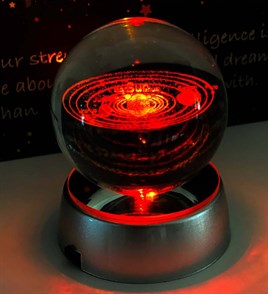 Samanyolu Güneş Sistemi Işıklı Cam Küre | Led Crystal Ball
