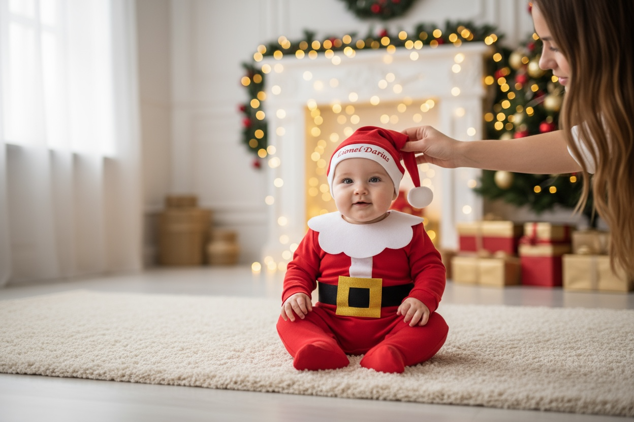 Baby Santa İsimli Noel Baba Yılbaşı Bebek Tulumu