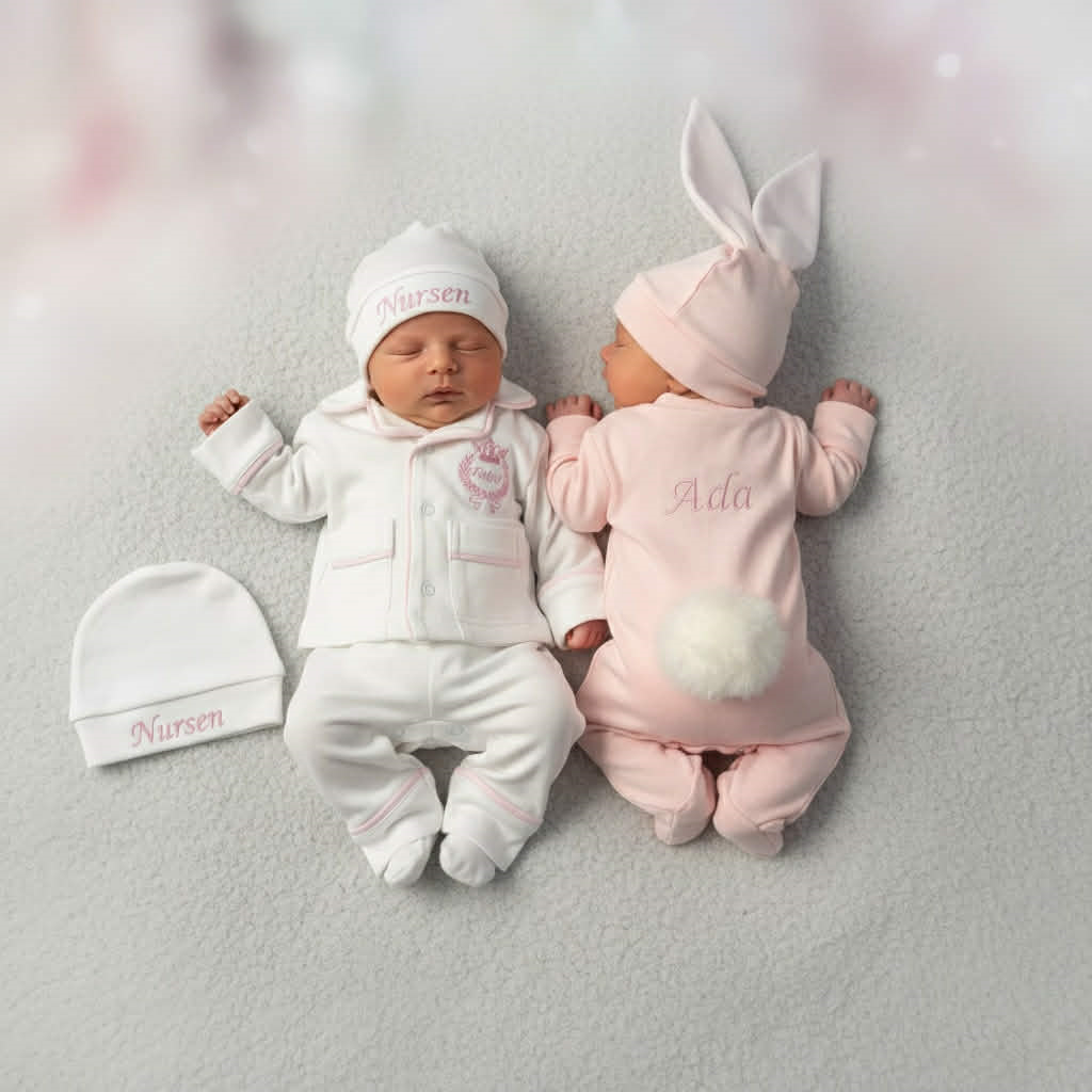 David Pijama & Tavşan Tulum İsim Nakışlı Özel Set