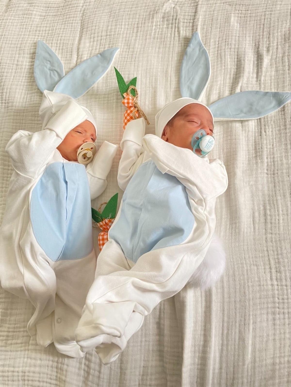 Ice Blue Tavşan Bebek Tulum