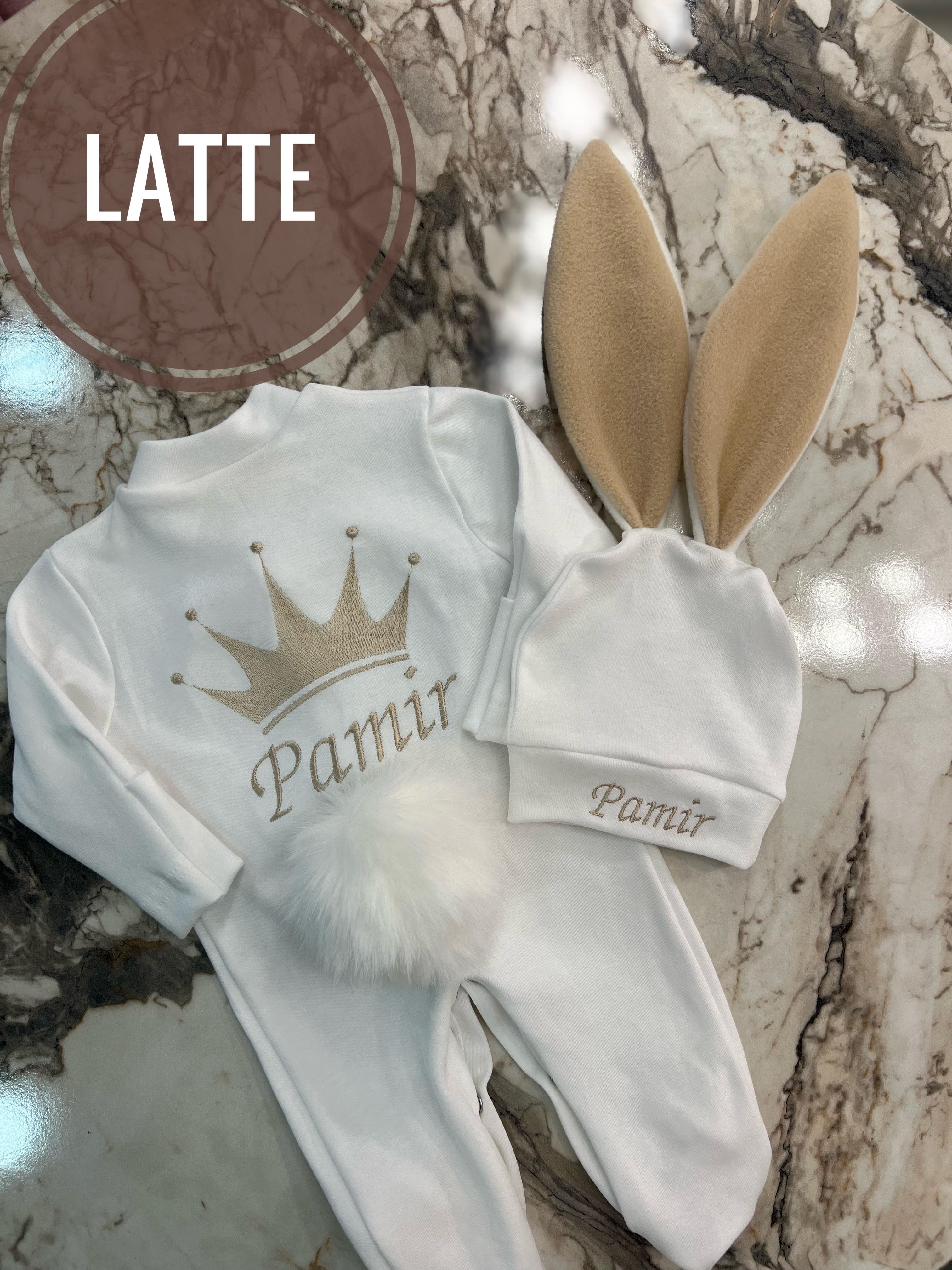 Monaco Nakışlı Tavşan Bebek Tulum Seti