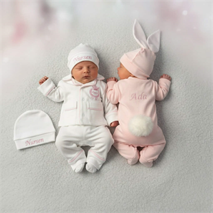 David Pijama & Tavşan Tulum İsim Nakışlı Özel Set