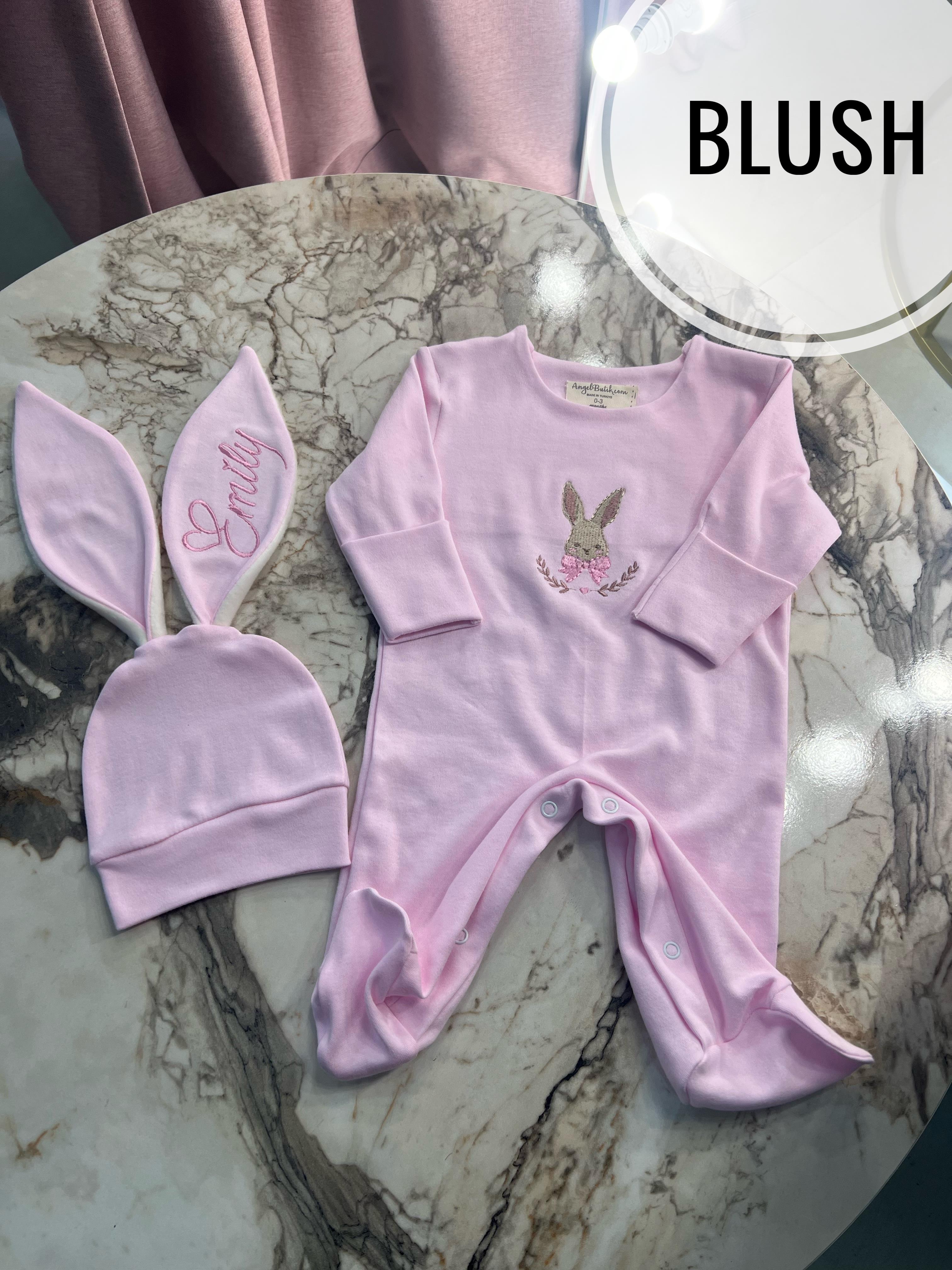  Rabbit %100 Pamuklu Ponponlu Bebek Tavşan Tulum