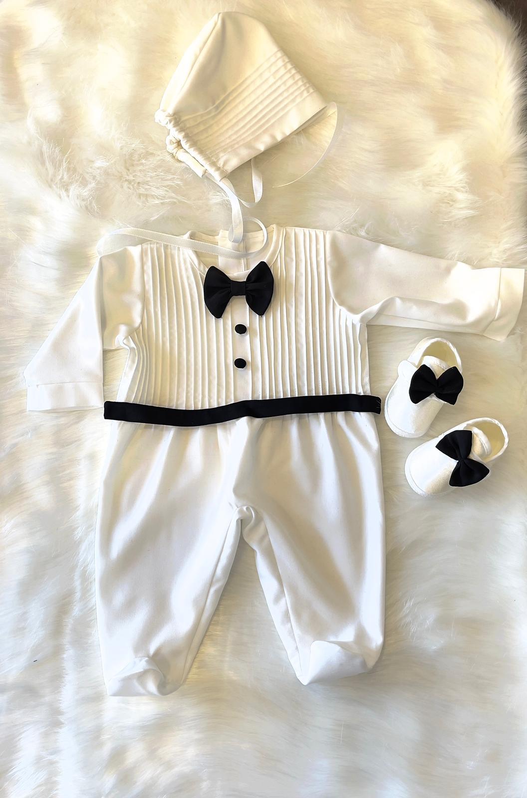 Alex Pamuklu Erkek Bebek Mevlüt Vaftiz Tulum ve Şapka Seti