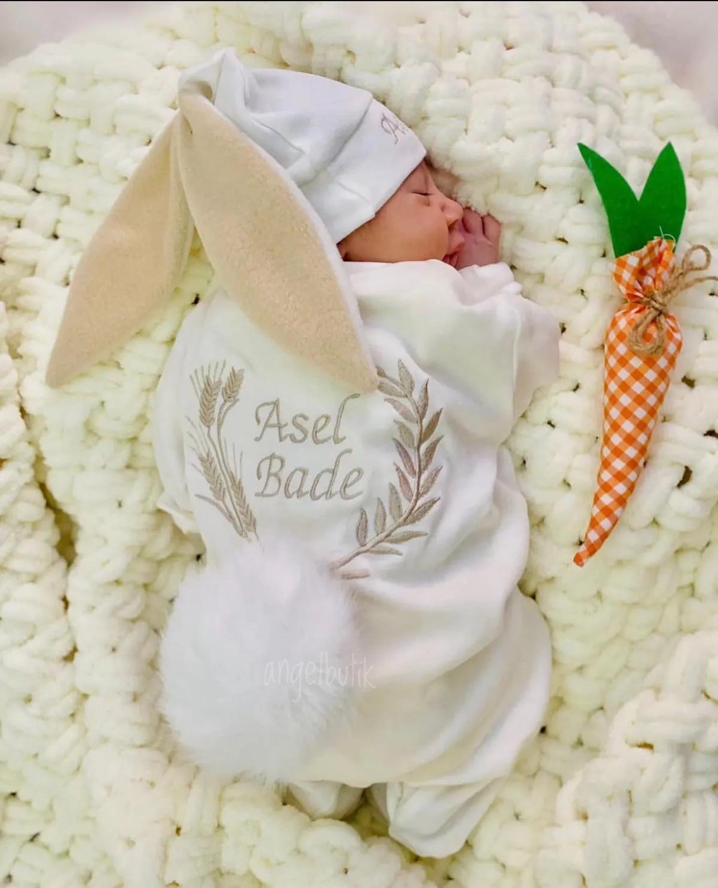 Anatolia Nakışlı Tavşan Bebek Tulum Seti