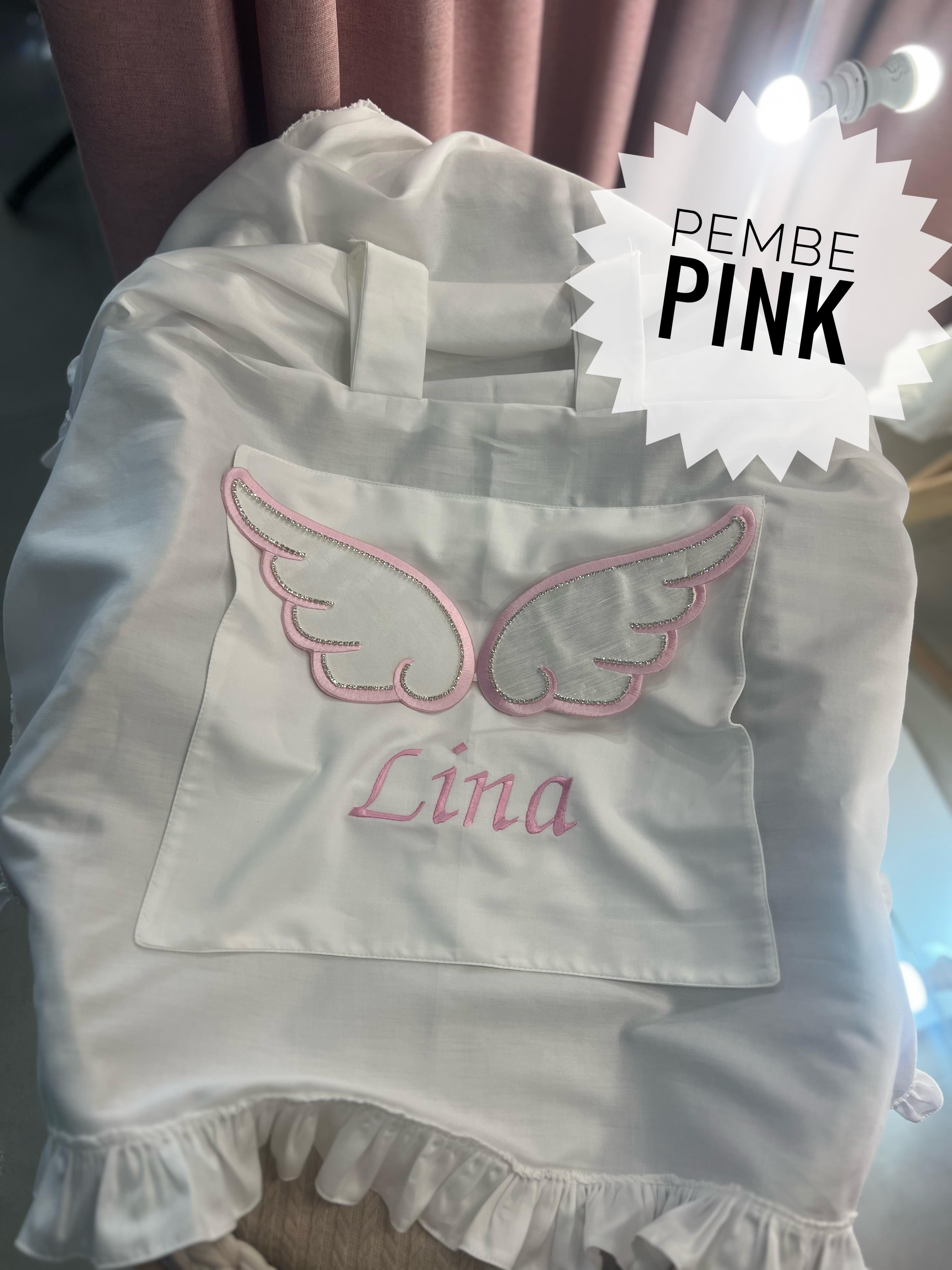 Ariel Glam Taşlı Melek Kanatlı İsimli Bebek Puset Örtüsü