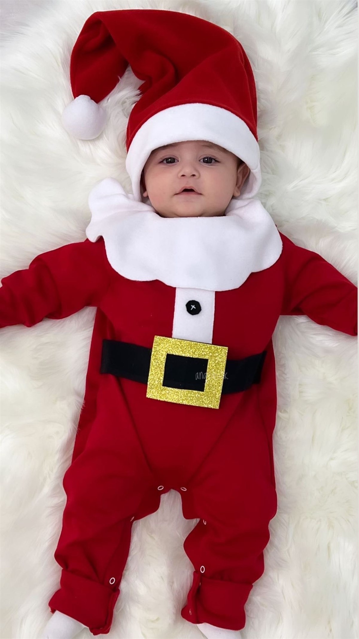 Baby Santa Yılbaşı Bebek Tulumu / Yılbaşı Konsept Çekimi / Yılbaşı  Fotografları / Yılbaşı Süsleri