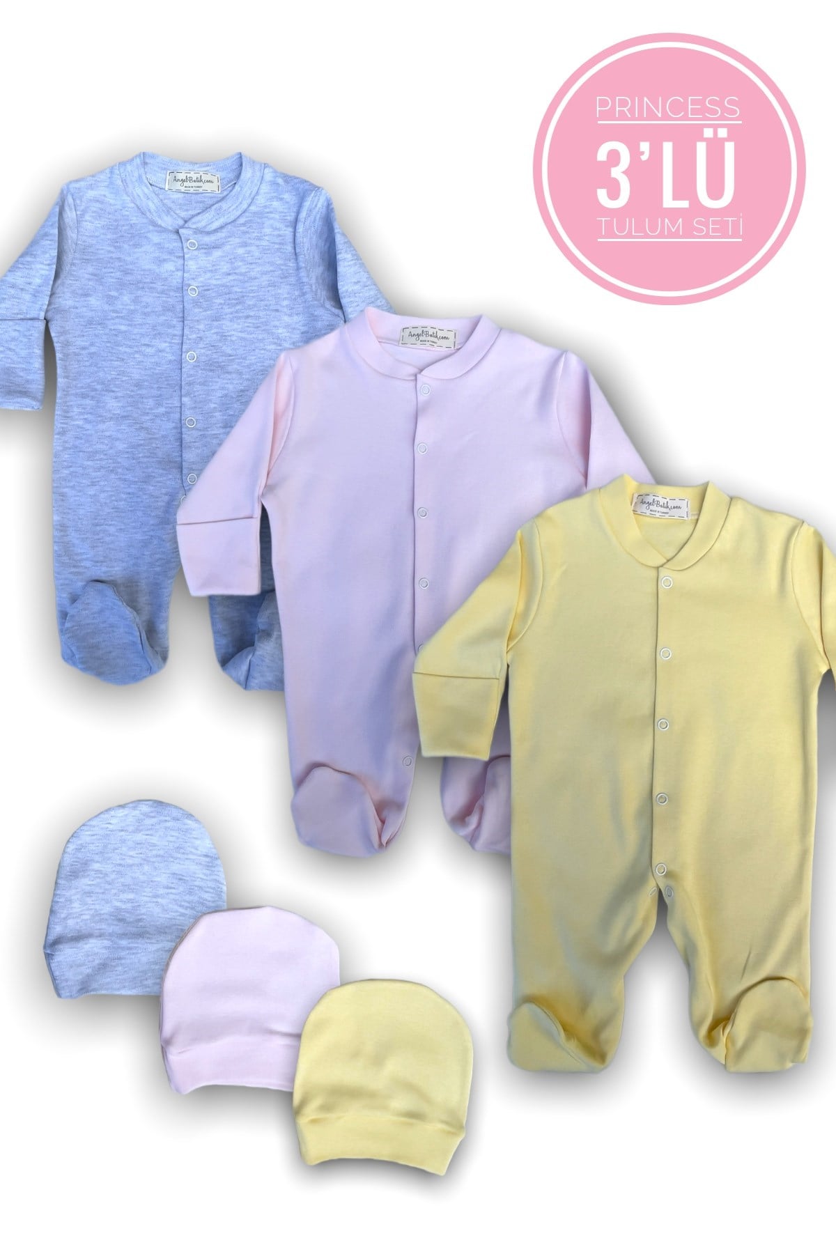 Bebek Tulum Seti 3'lü %100 Pamuklu