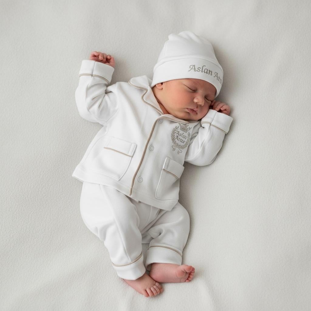 David Biye Detaylı Bebek Pijama Seti