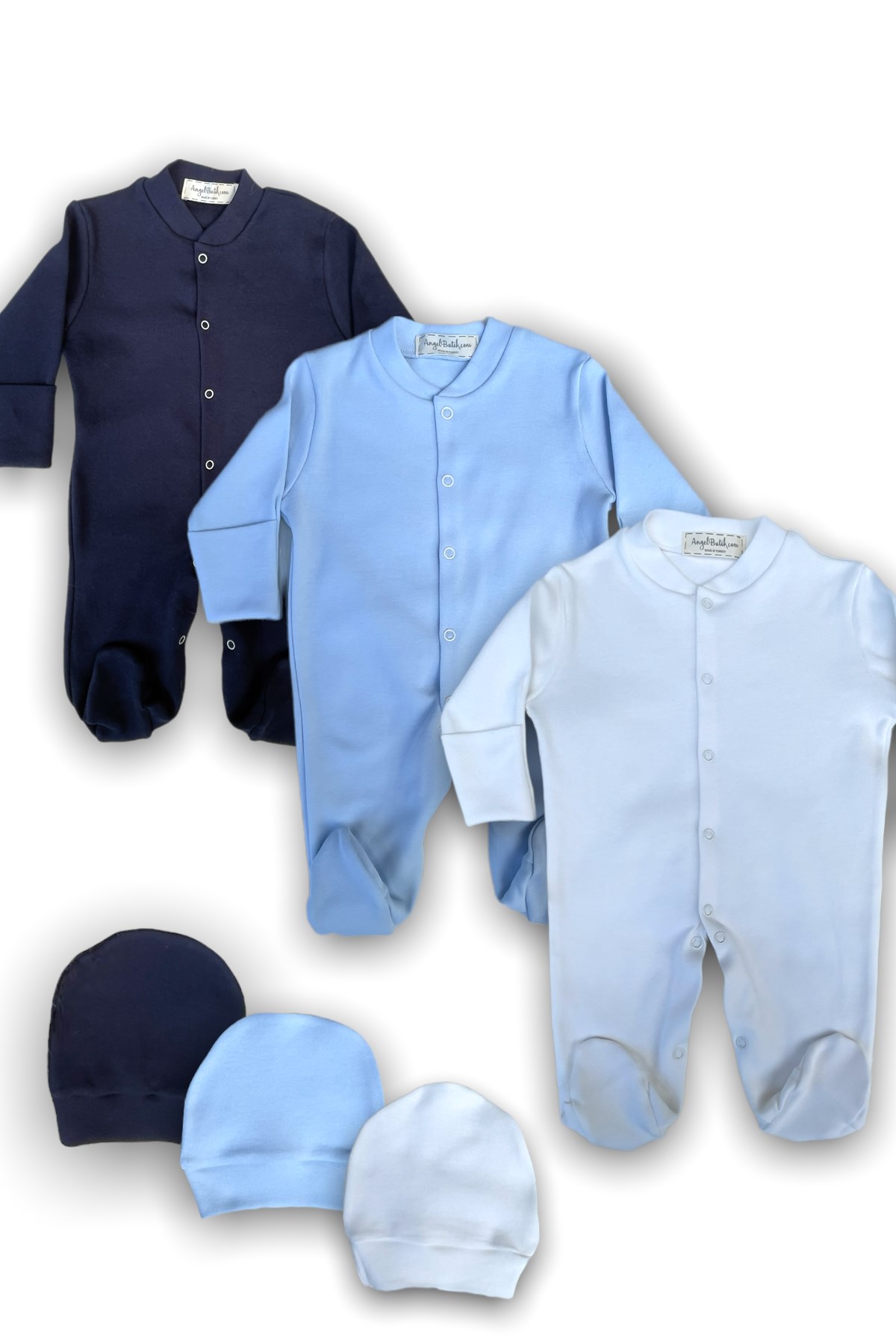 Erkek Bebek 3'lü %100 Pamuklu Tulum Seti