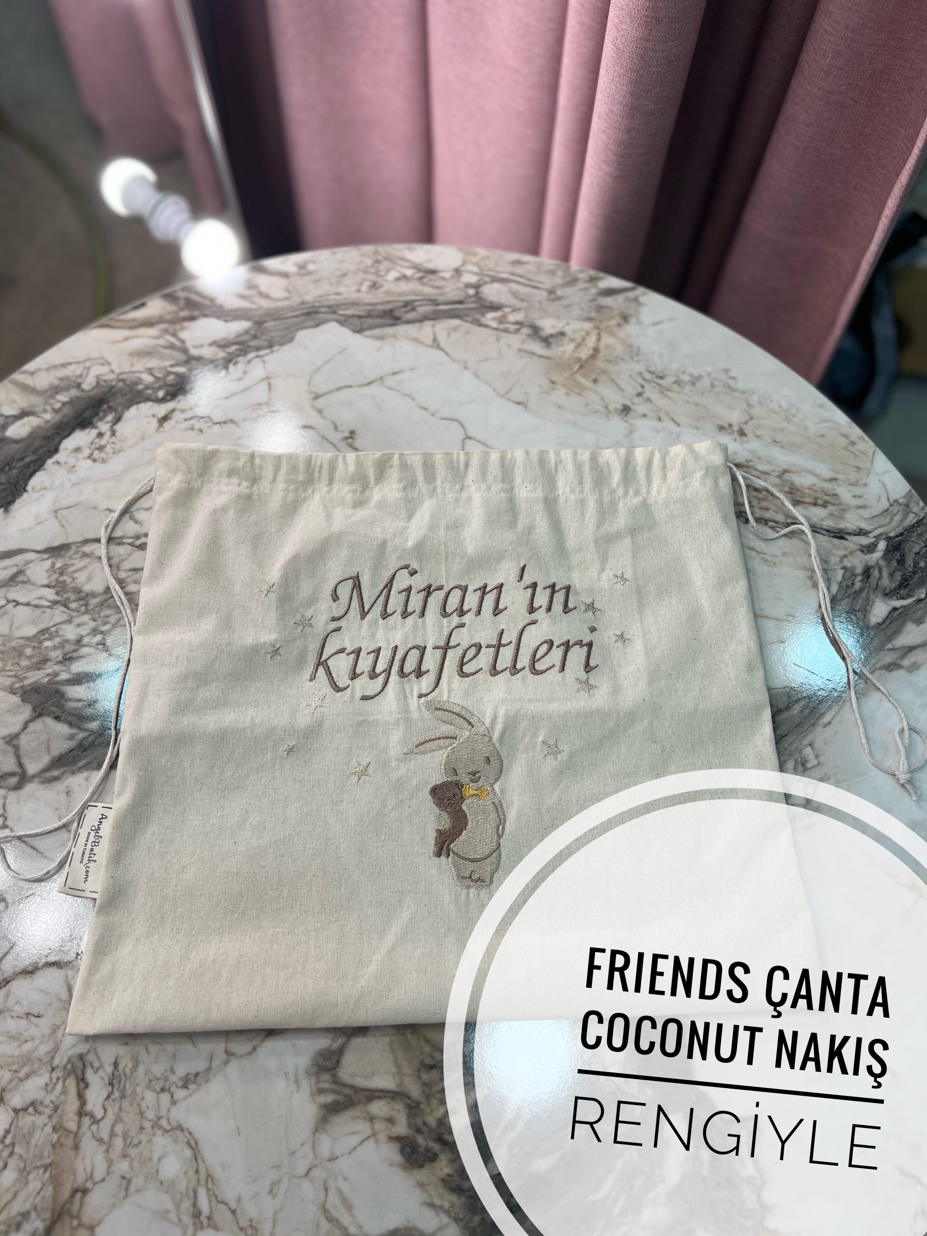 Friends Tavşan Nakışlı Bebek Çanta Hurç