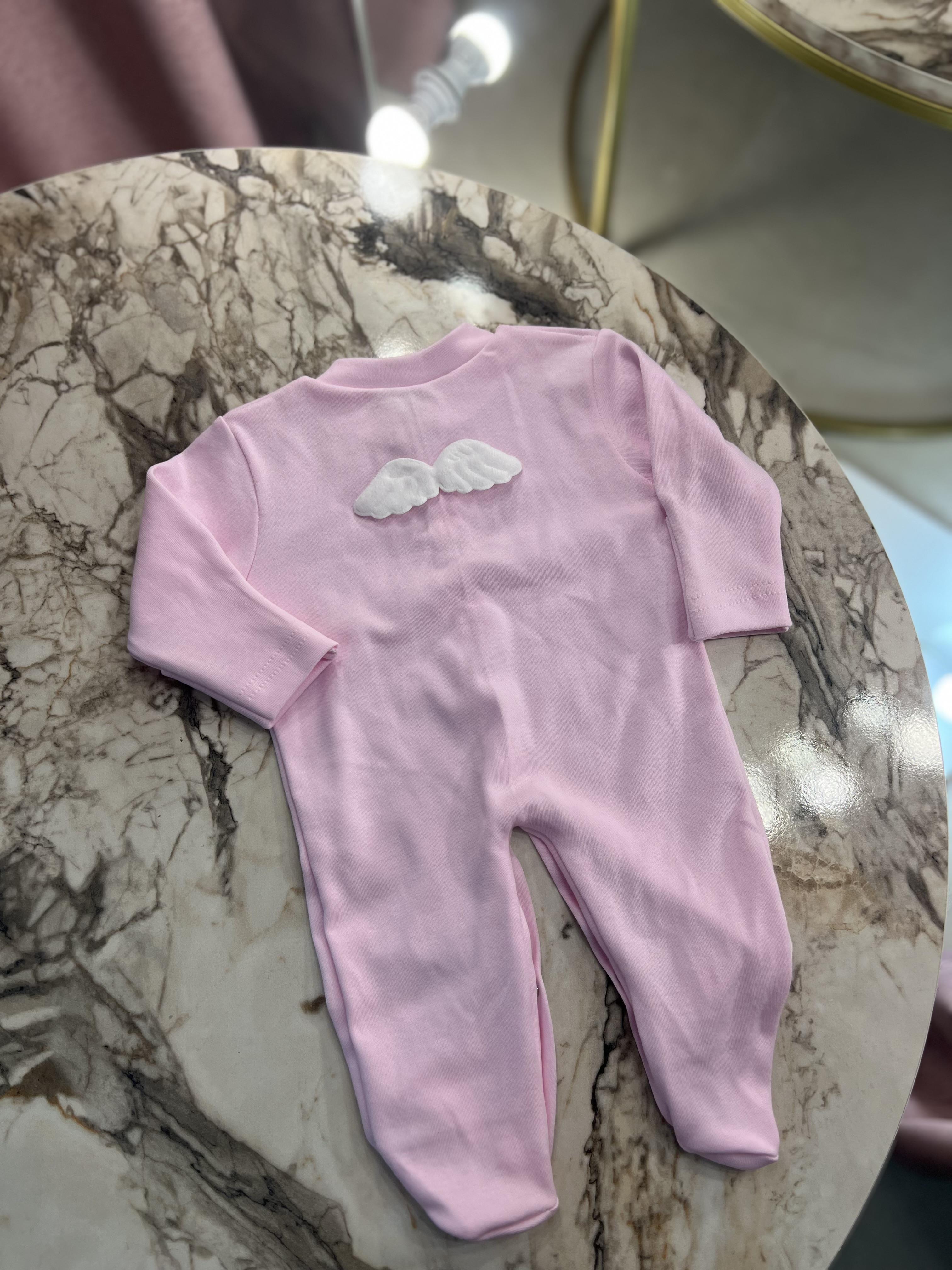 Knox %100 Pamuklu Melek Kanatlı Bebek Tulum Seti