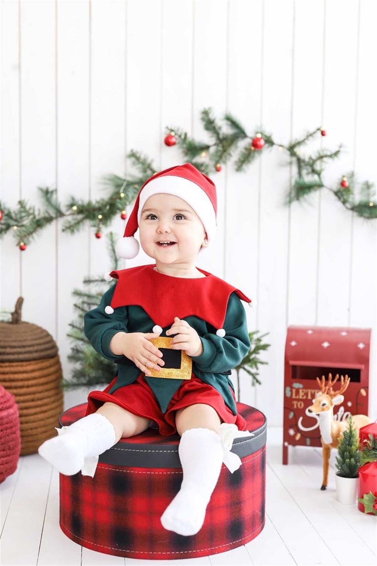 Küçük Elf Yılbaşı Bebek Elbisesi / Yılbaşı Konsept Çekimi / Yılbaşı  Fotografları / Yılbaşı Süsleri
