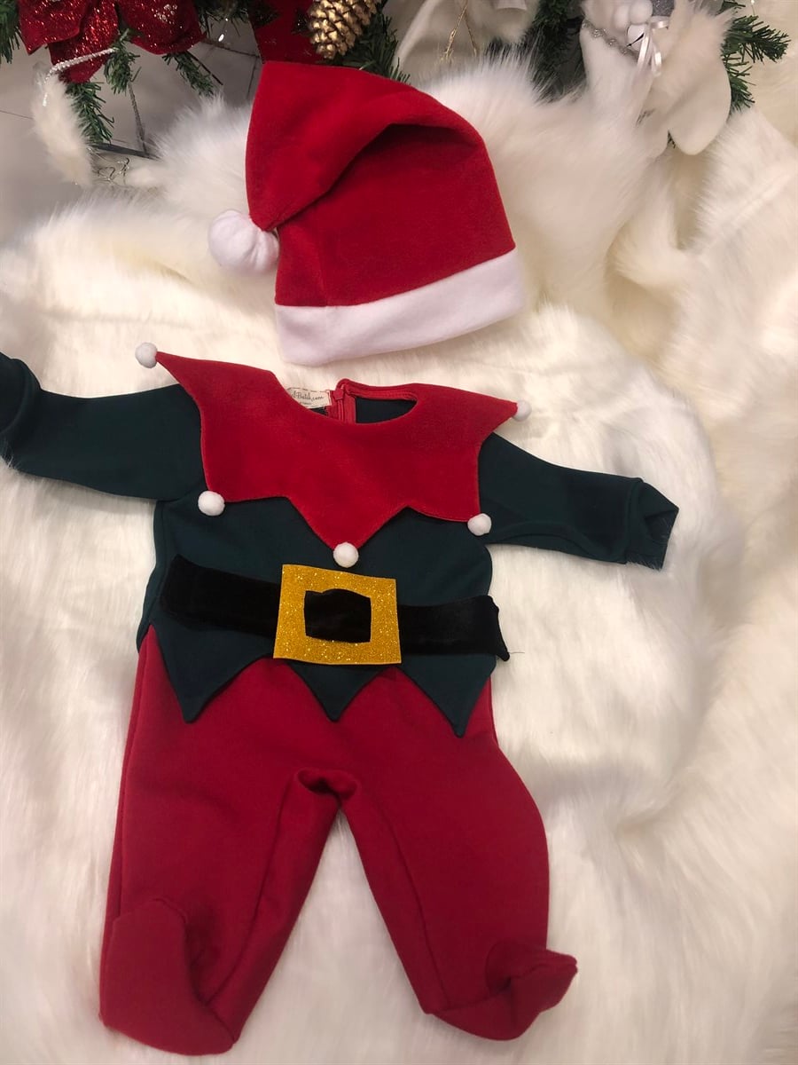 Küçük Elf Yılbaşı Bebek Tulumu