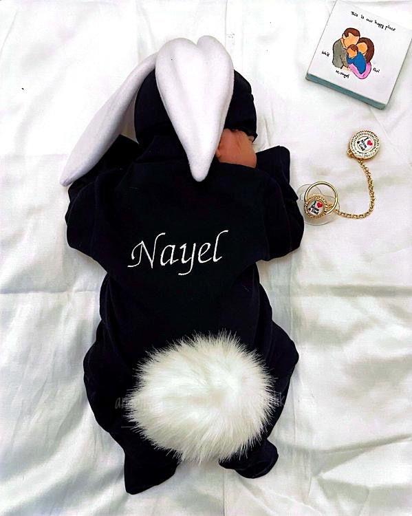 Night Siyah Tavşan Bebek Tulumu