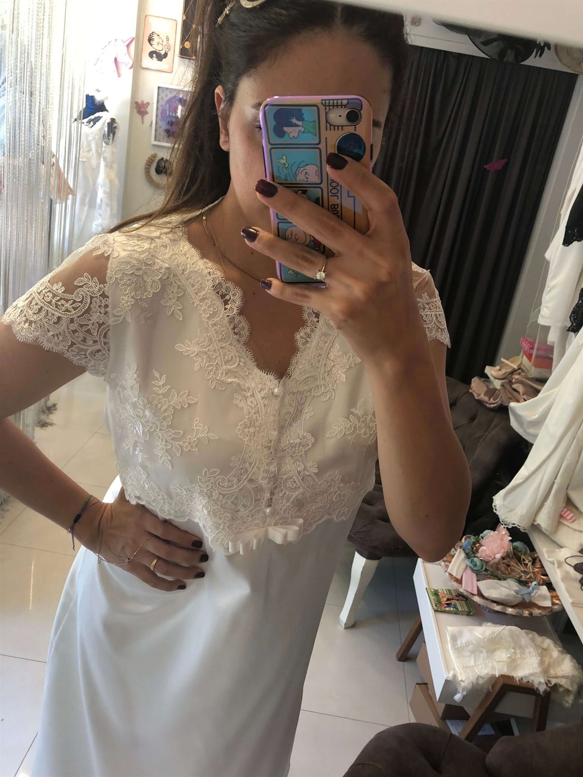 Özel Dikim Kate Lohusa Geceliği
