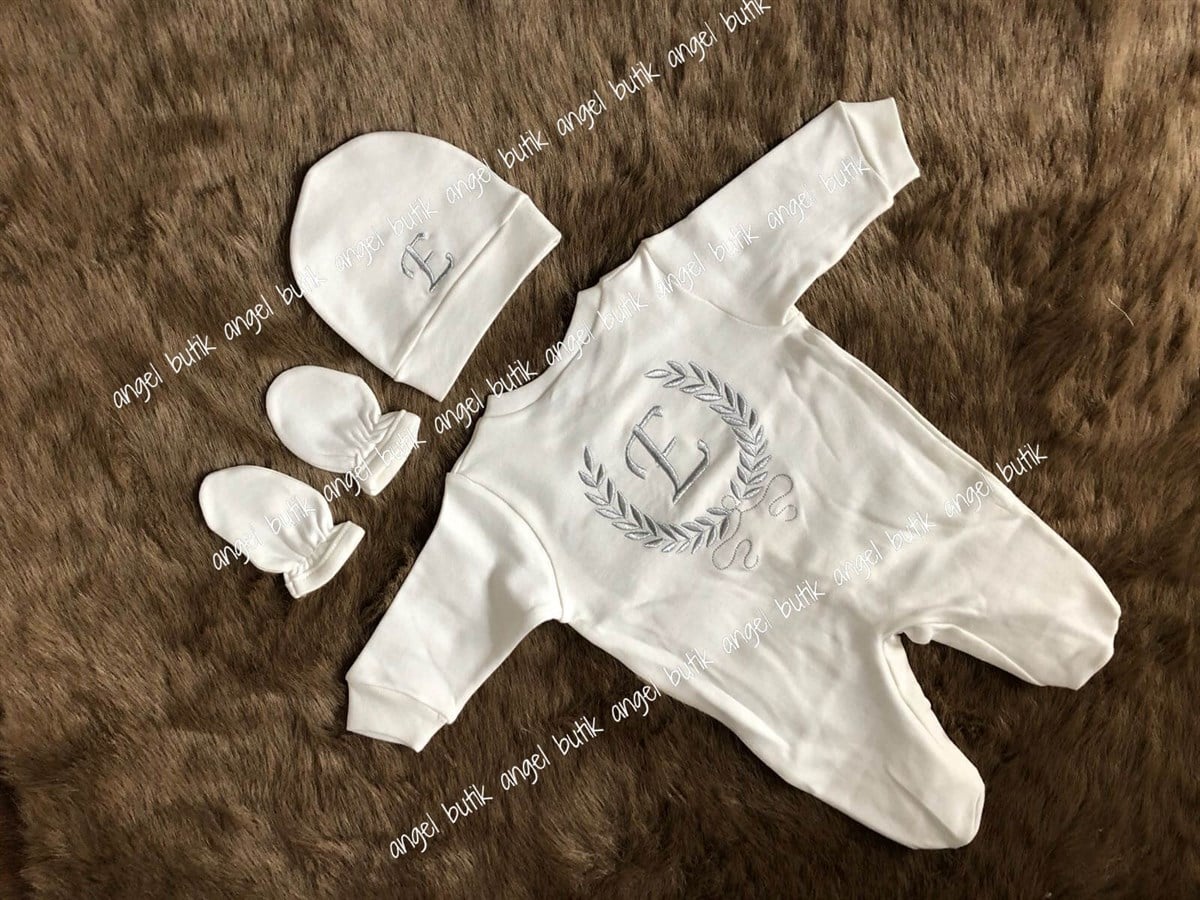 Blessing Baby Coming Home Outfit Set Footie Bodysuit with Mitten Cuff