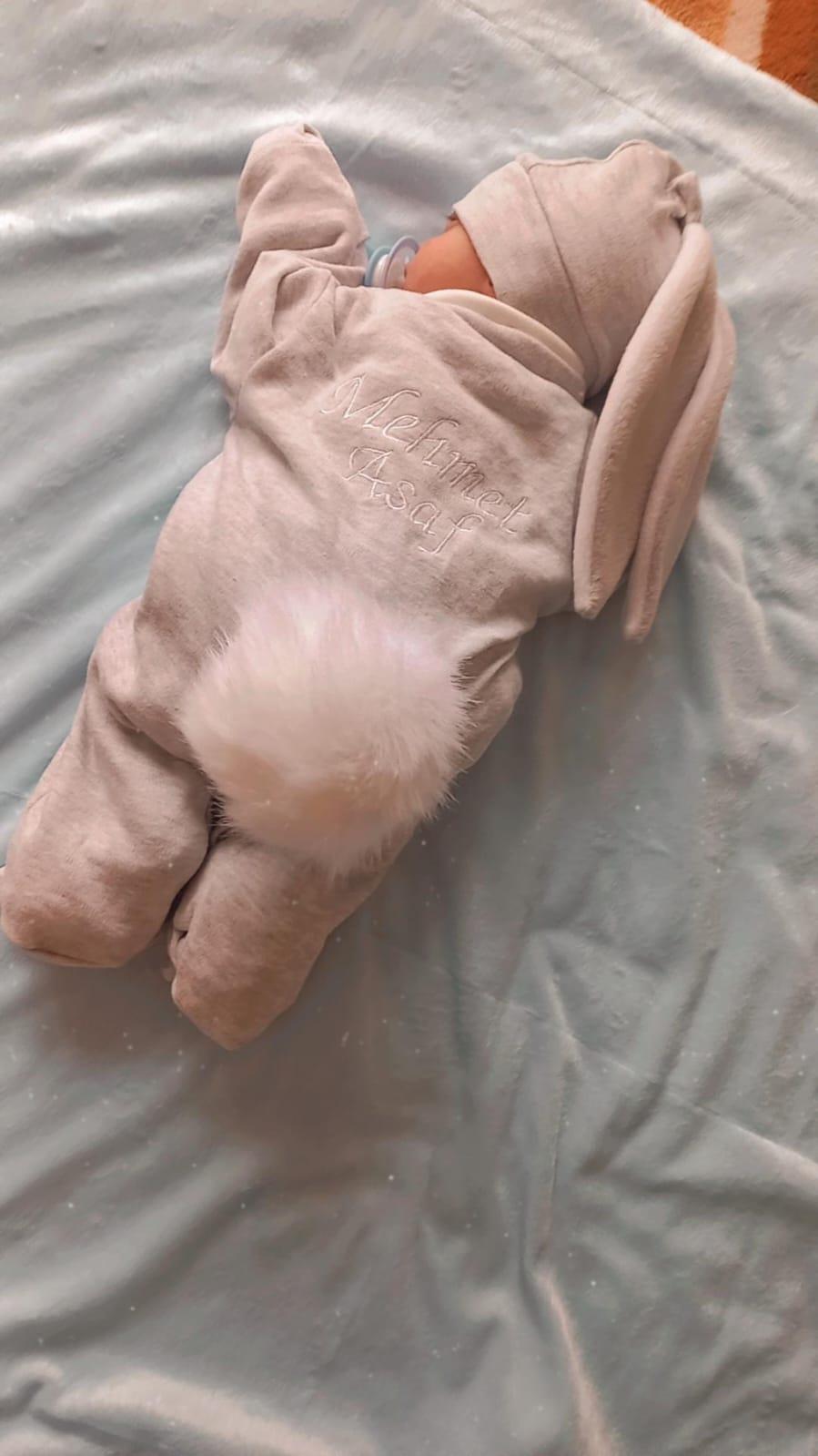 Silver Gri Tavşan Bebek Tulumu