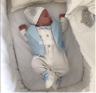 Erkek Bebek Mevlüt Kıyafeti / Smokin Tulum / Mevlüt Tulumu Mevlit Papyonlu  Tulum Kanatlı Tulum