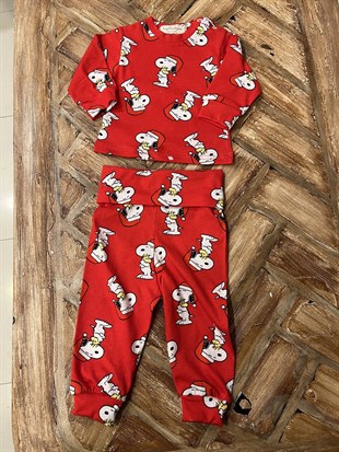 Yılbaşı Desenli Bebek Pijama Takımı