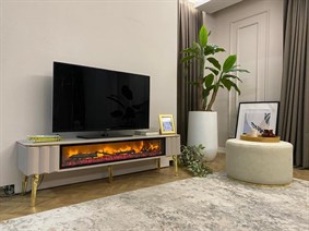 Wood Şömineli Tv Sehpası Tv Sehpası