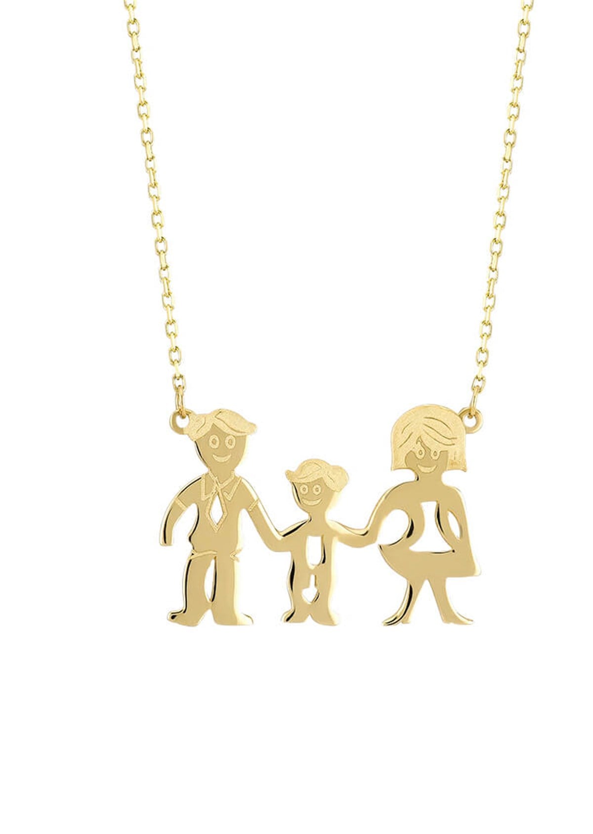 14 Ayar Altın Aile Kolye