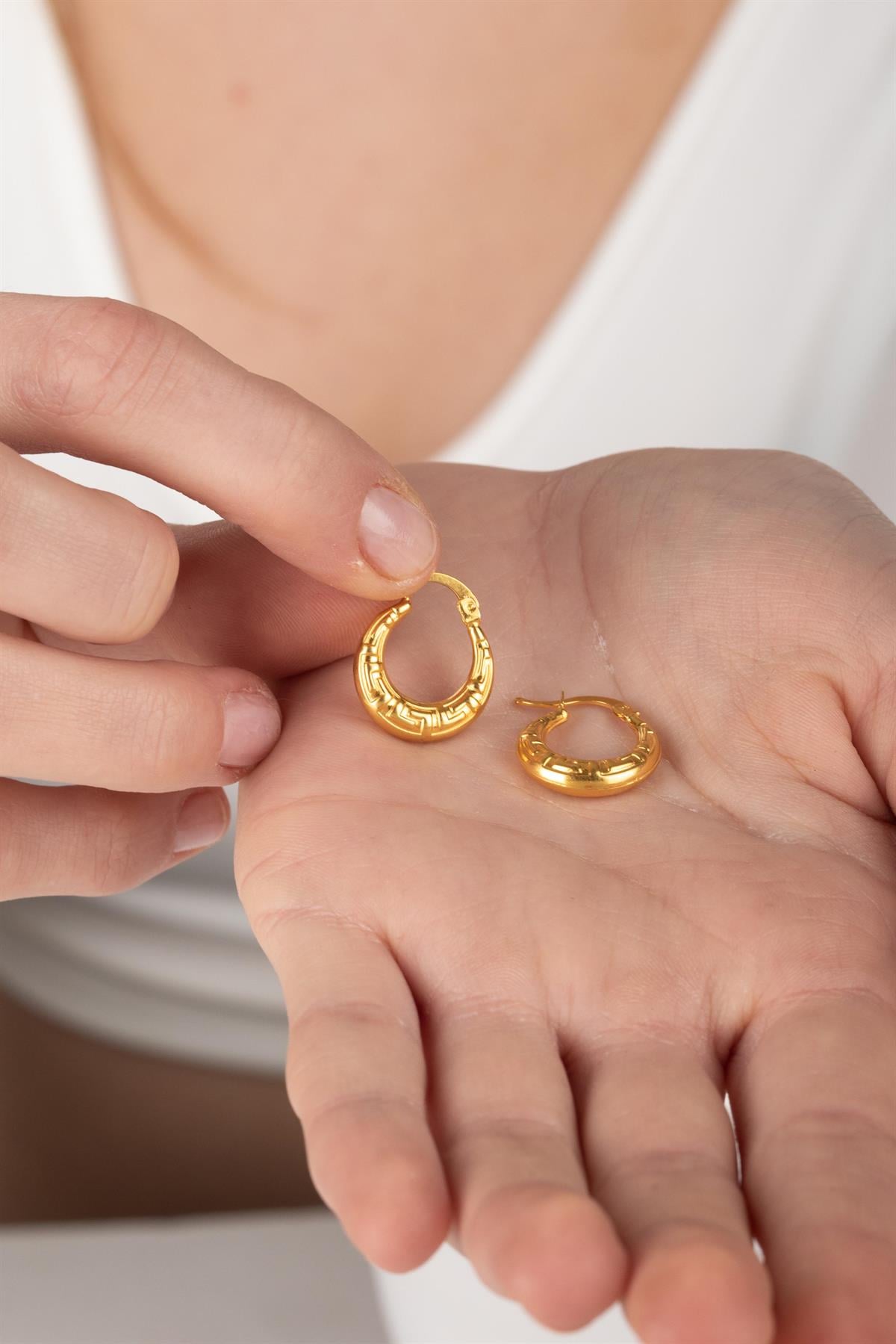 14 Ayar Altın Halka Küpe