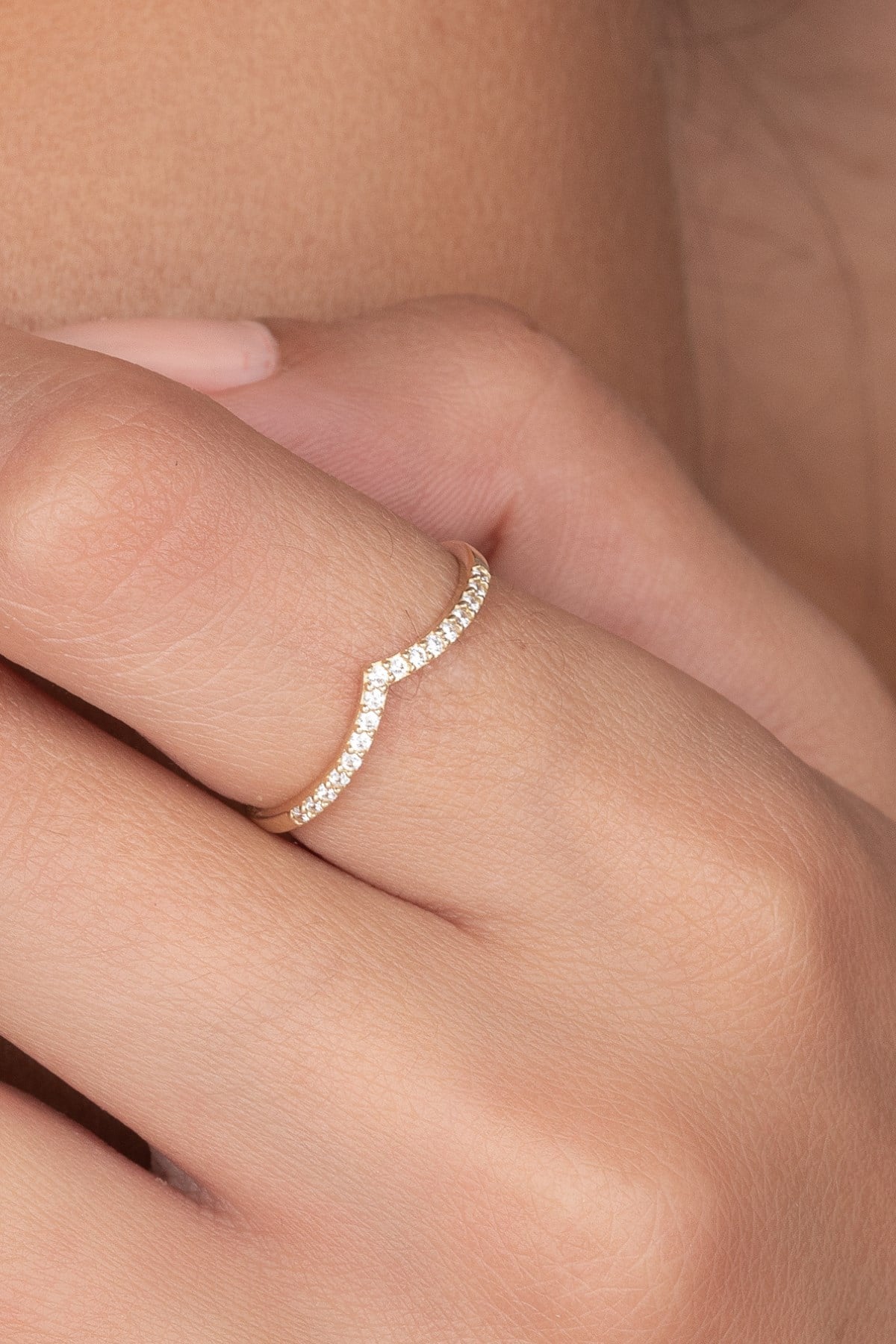 Altın Curved Minimal Eklem Yüzük