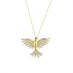 14 Ayar Altın Kuş Kolye