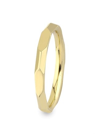 Altın Geometrik Modern Tasarım Alyans