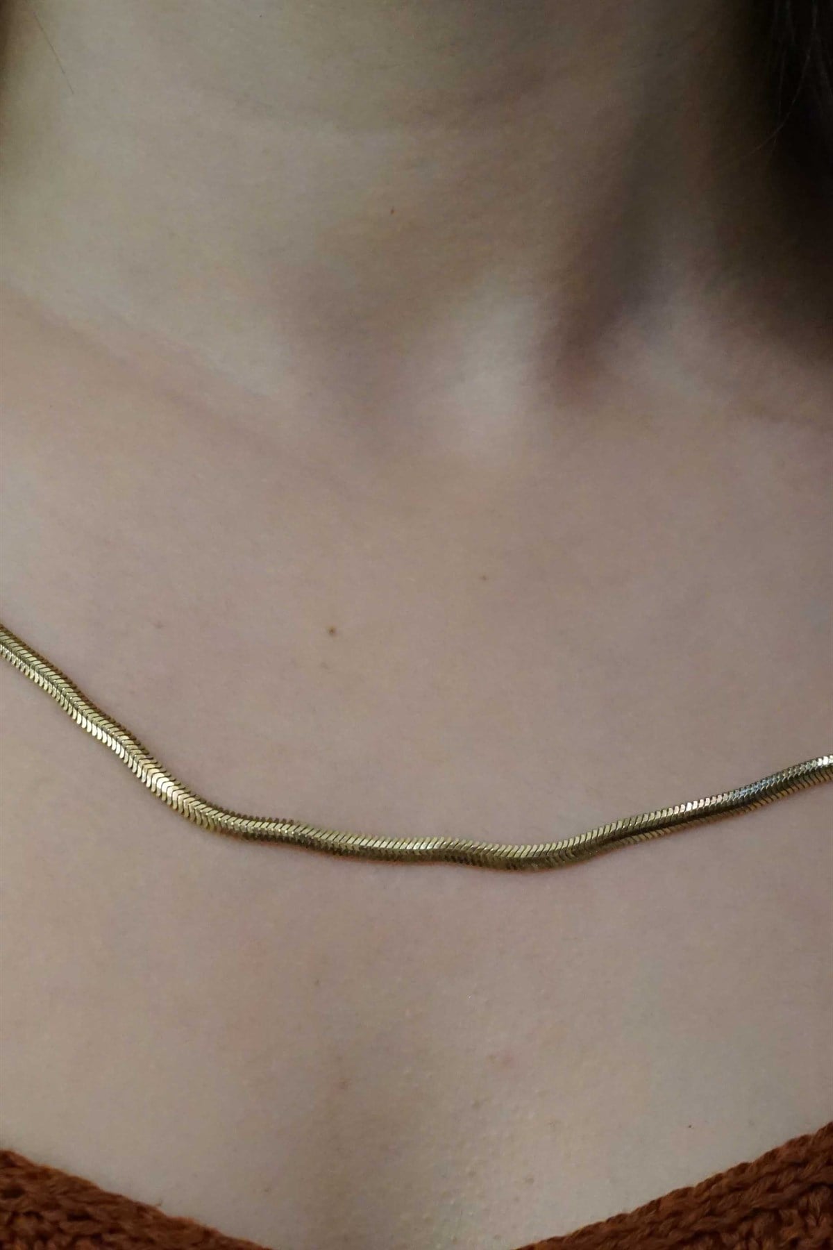 14 Ayar Altın  45cm Balık Sırtı Zincir