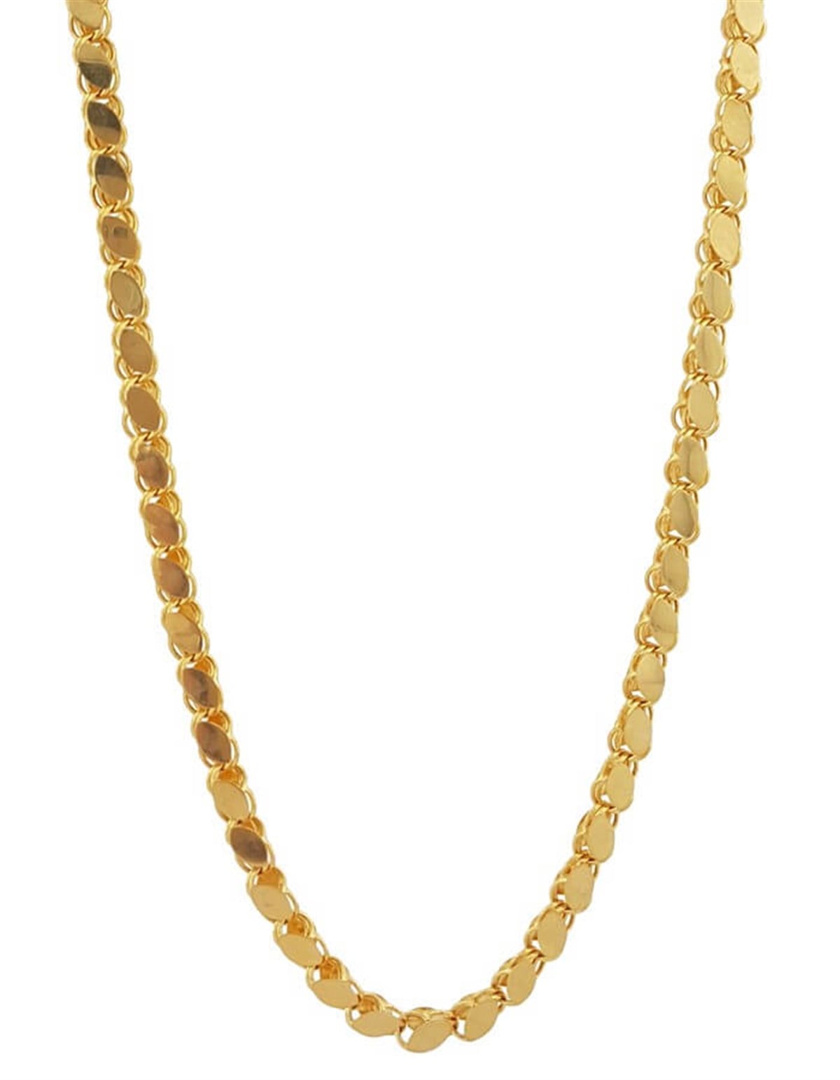 14 Ayar Altın Arpa Pullu Kalın Zincir