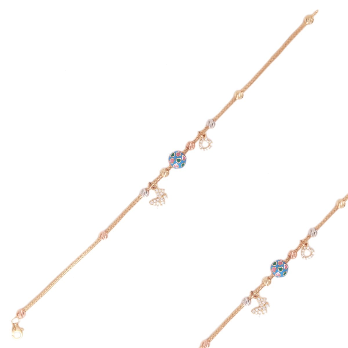 14 Ayar Altın Charm Bileklik