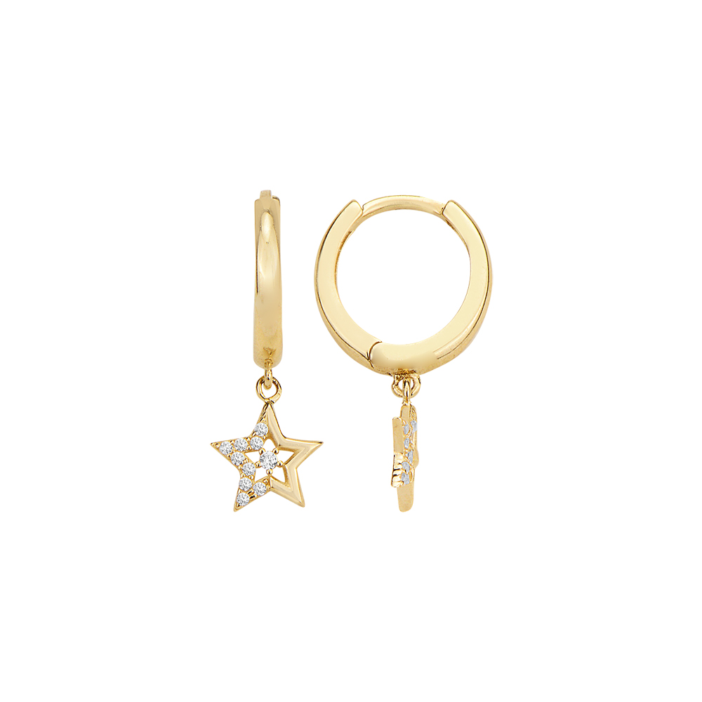 14 Ayar Altın Halka Küpe