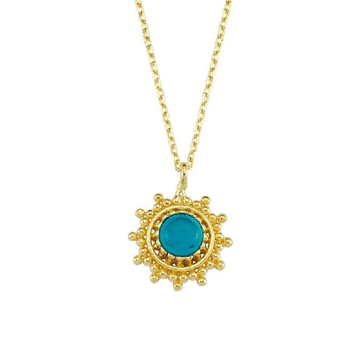 14 Ayar Altın Opal Taşlı Tasarım Kolye