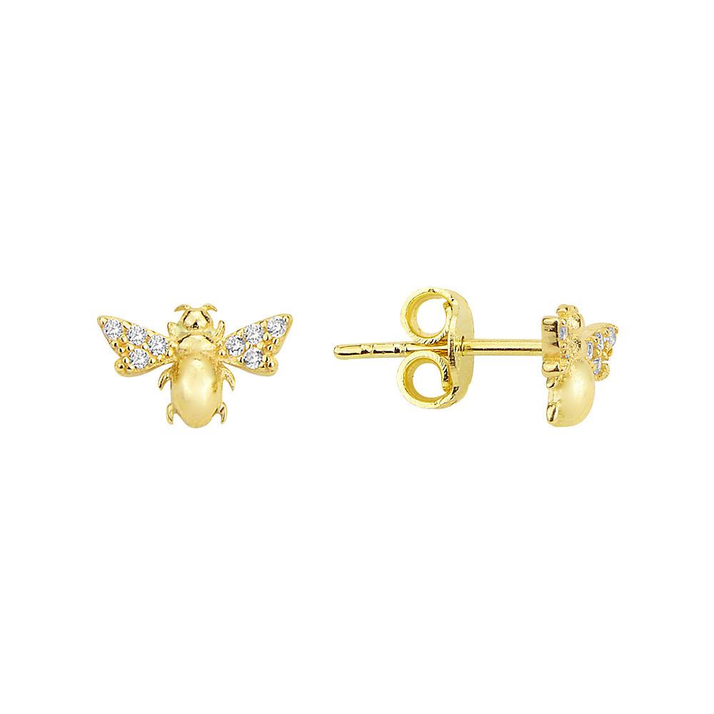 14 Ayar Altın Vidalı Küpe