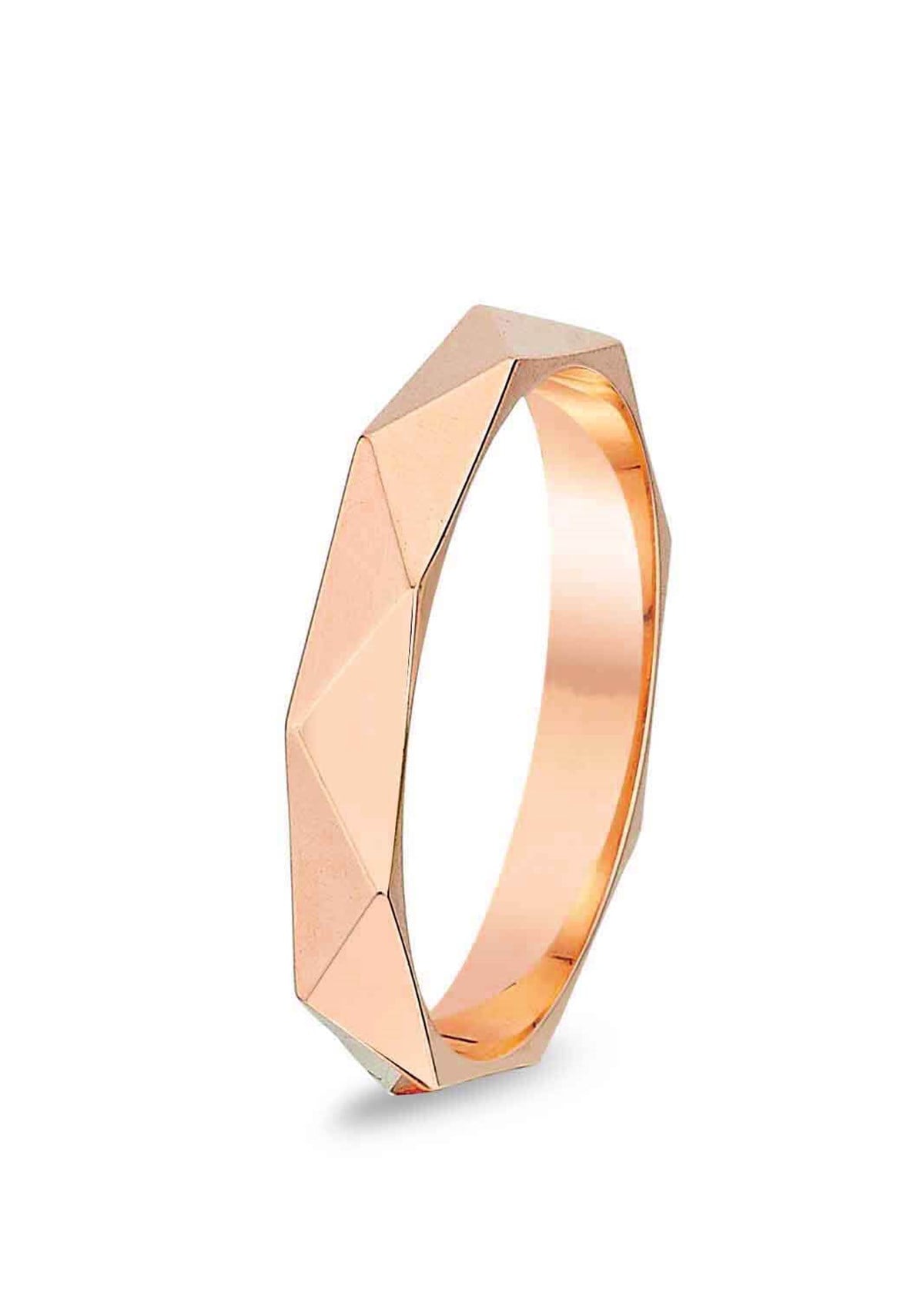 Altın Geotmerik Modern  Rose 4mm  Alyans