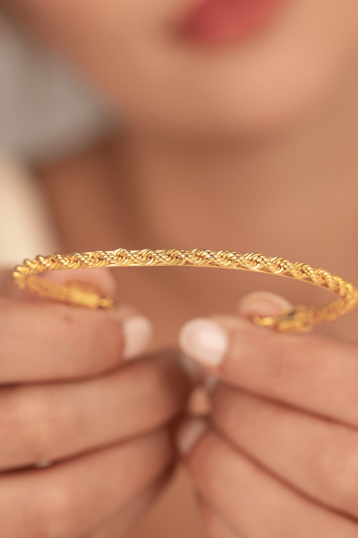 Altın Halat Model Kelepçe Bileklik