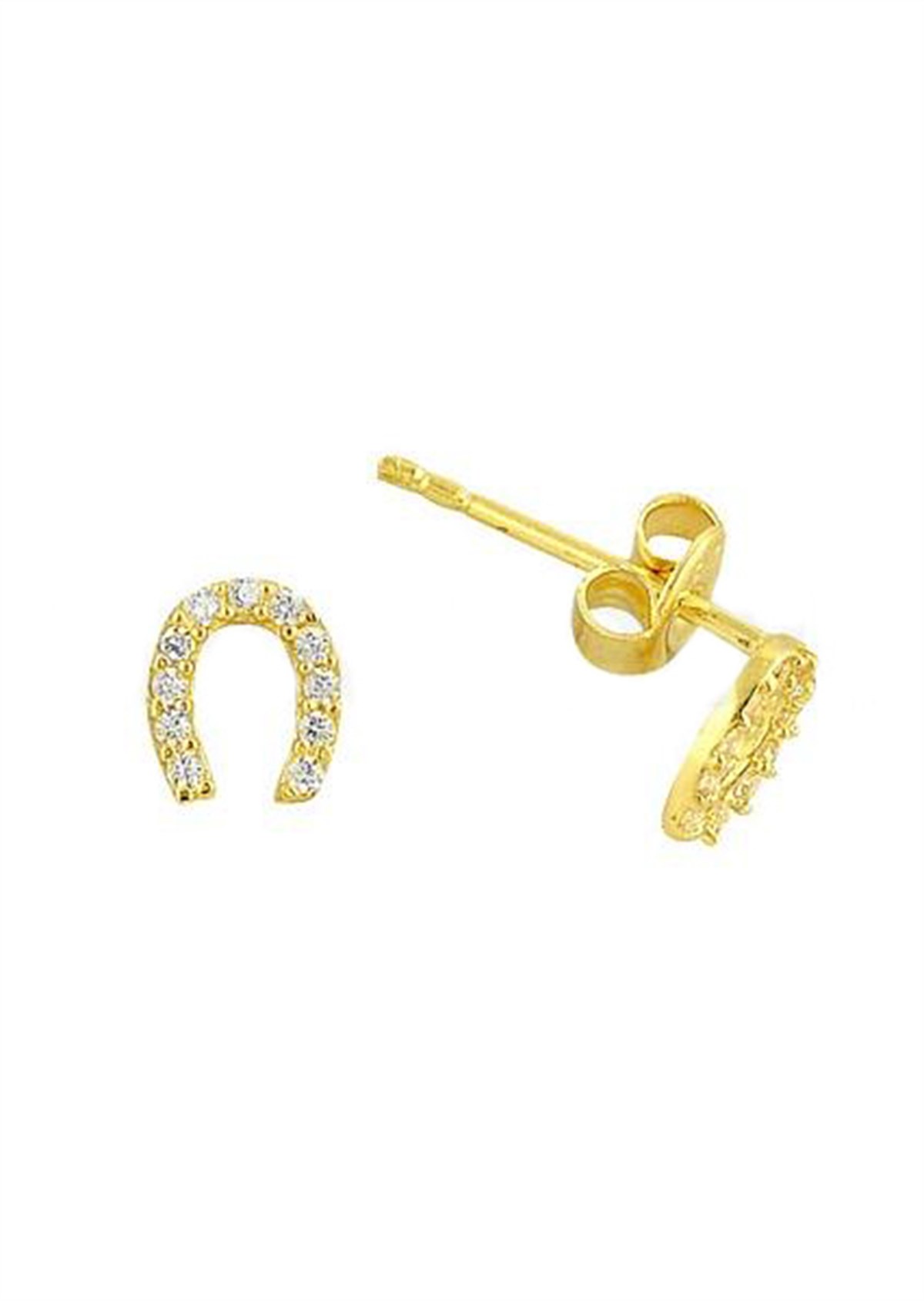 Altın Nal Model Vidalı Küpe